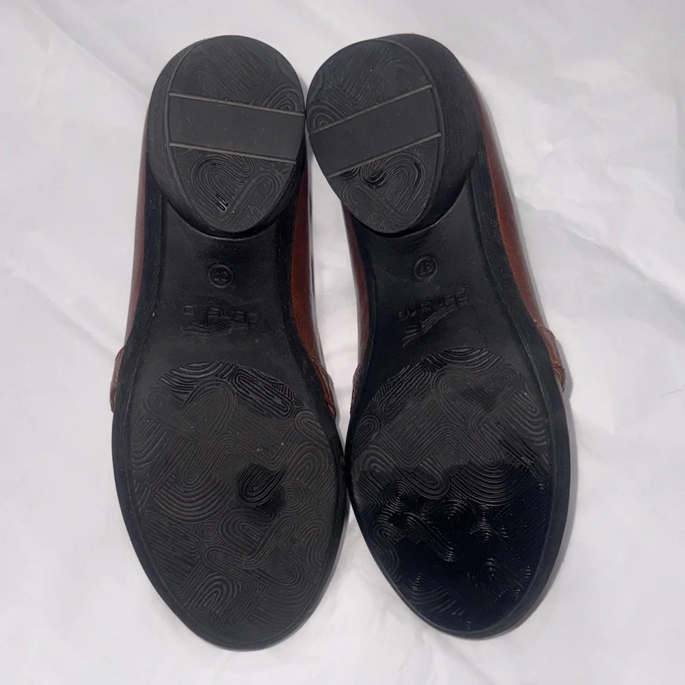 Dansko Women's Leather Loafers with Buckle - Chestnut - Picture 3 of 7
